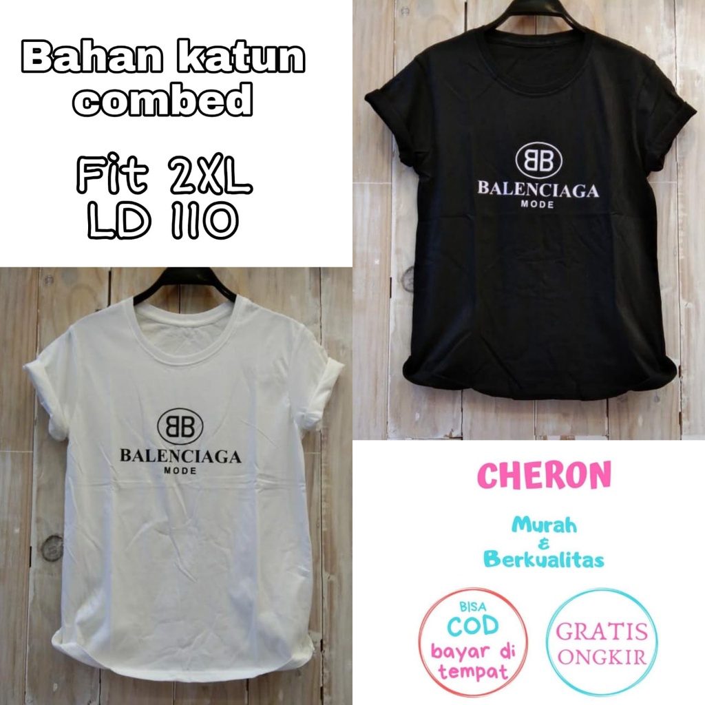 CHERON 21195 - Kaos Distro Wanita Fit XXL LD 110 Baju Atasan Oblong Cewek Jumbo 2XL Big Size Bigsize