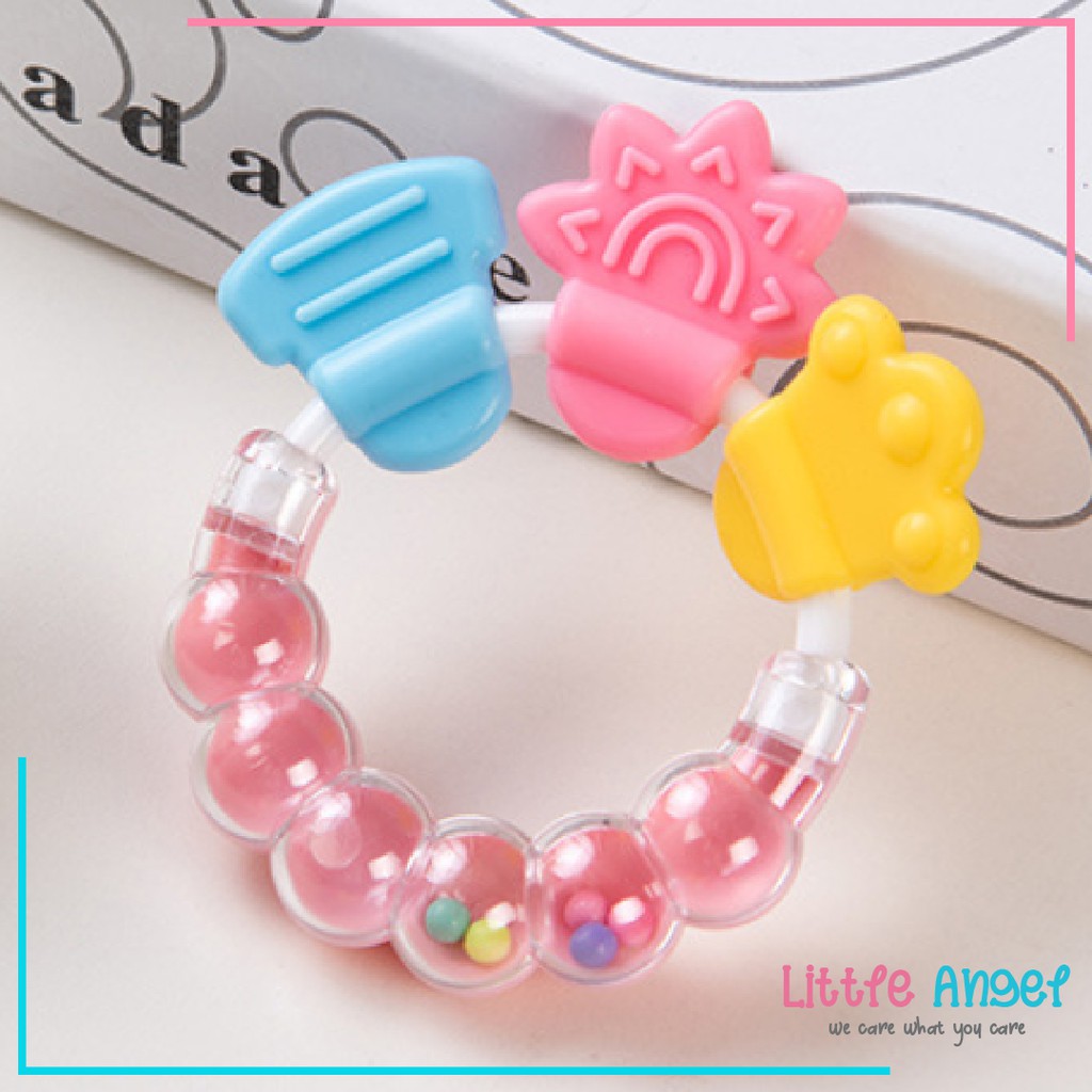 MAINAN GIGITAN GELANG BAYI WARNA BABY TEETHER MPASI KRINCINGAN Rattle Empeng Genggam Peralatan Bayi