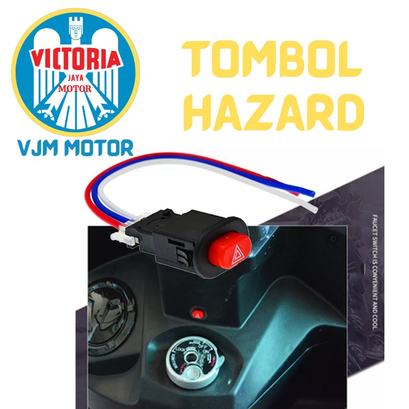 Saklar tombol Hazard Lampu motor universal