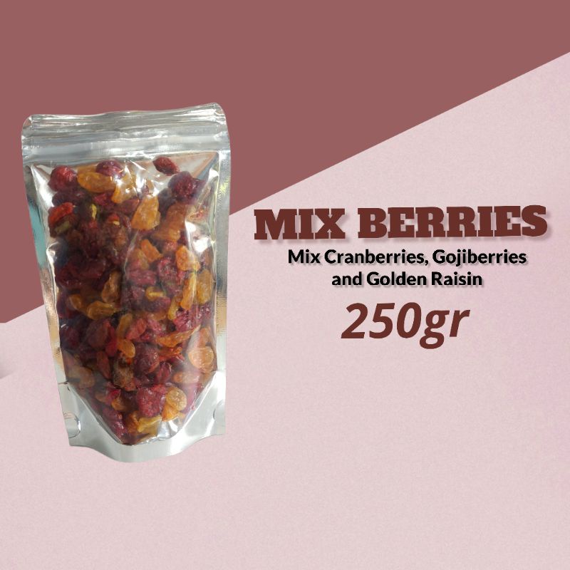 

MIX BERRIES 250GR BALIKPAPAN - BUAH KERING CAMPUR KISMIS GOJI BERRY CRANBERRY