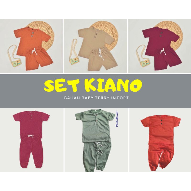setelan kiano anak bahan kaos adem 1- 4 tahun