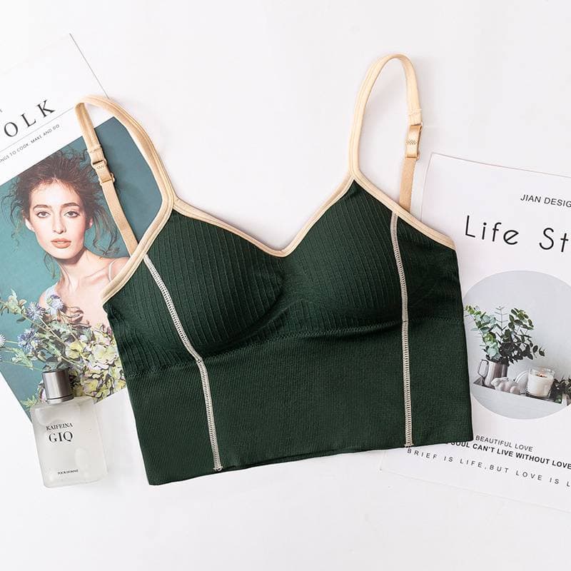 ASK.ID Crop Top Bra Sport Olahraga Bahan Katun Pakain Dalam Wanita Import High Quality tanktop Bra41