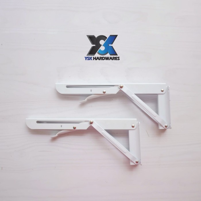 Siku Rak Lipat Kuat Tebal YSK 8 inch 20 cm / Folding Bracket 1 PASANG