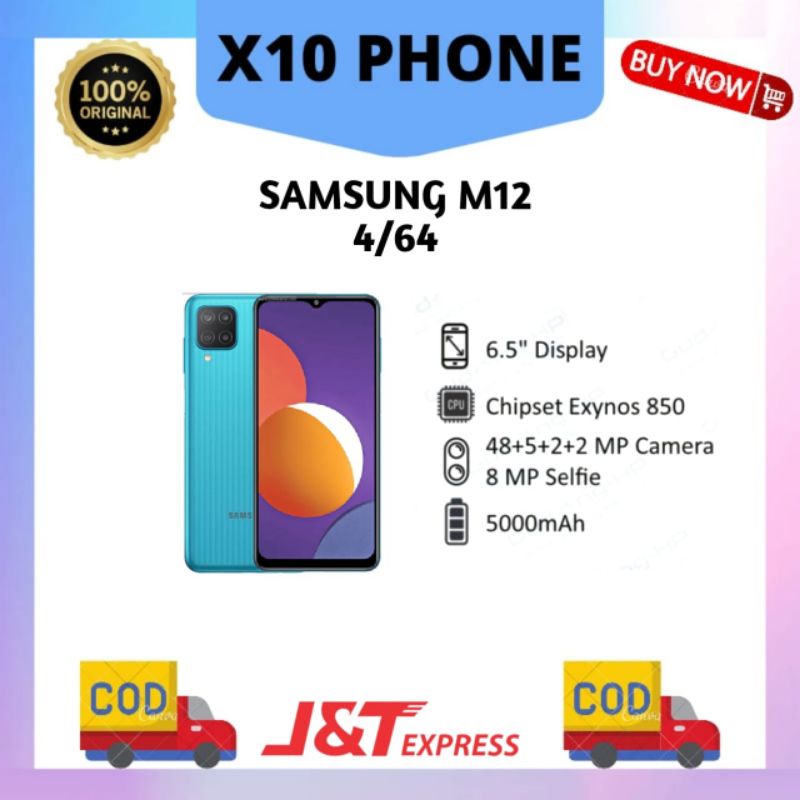 Samsung M12 4/64 Ram 4gb internal 64gb Garansi Resmi