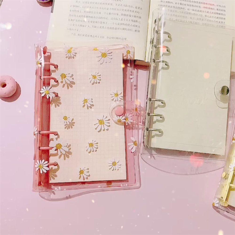 Nanas Transparan Folder PVC Penyimpanan Perlengkapan Sekolah File Notebook Binder