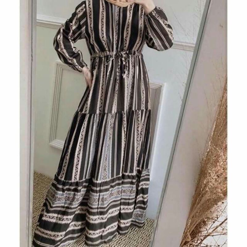 Clarine Maxy /Osela maxy Famela Maxy Gamis Etnik Rayon Viscose Busui Friendly