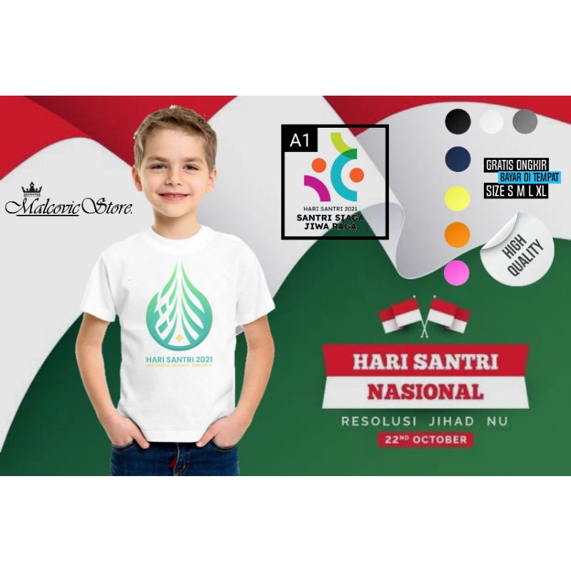 Kaos anak hari santri nasional untuk laki-laki dan perempuan COD/T-shirt Anak Hari Santri Nasional I
