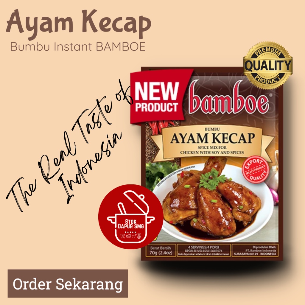 

BAMBOE Masakan Indonesia Bumbu Masak Instan Export Quality AYAM KECAP 70gr