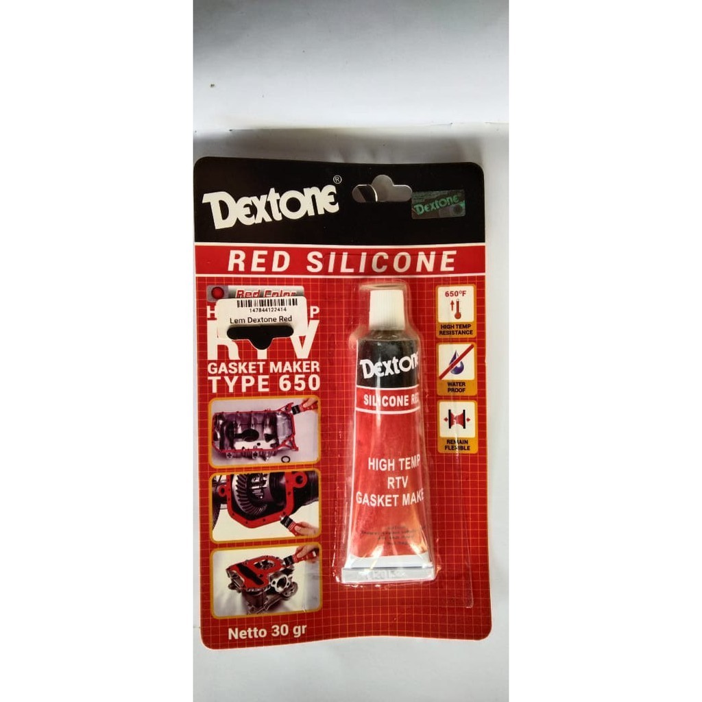 

LEM DEXTONE MERAH HIGH TEMP RED SILICONE 30GR/ GASKET MAKER / LEM GASKET PACKING PAKING