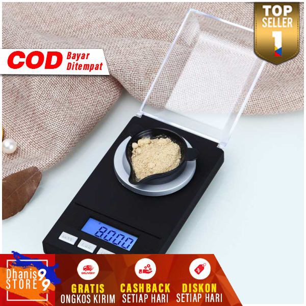 Timbangan Digital Perhiasan Mini 50g 0.001g Timbang Hiasan Gelang Cincin Mas Perlengkapan Penimbang Aksesoris Berkualitas