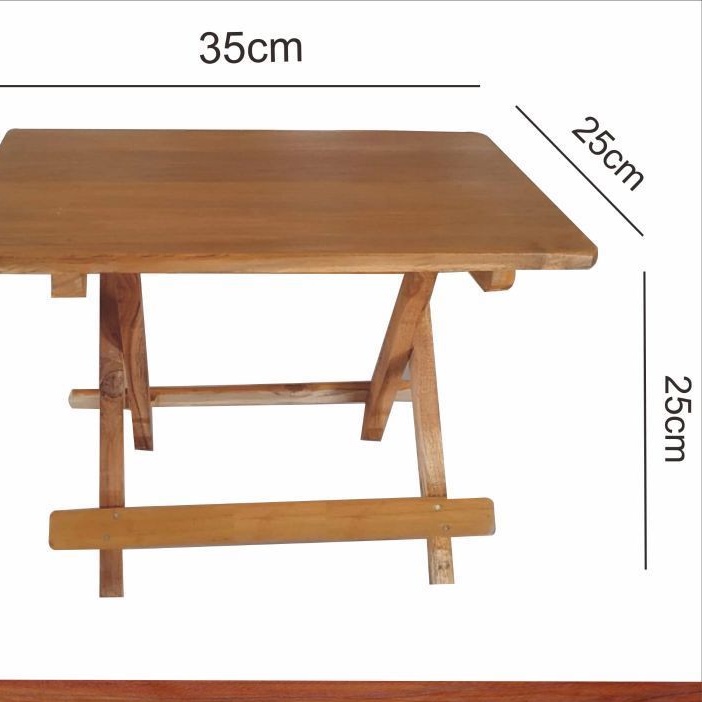 meja lipat kayu jati asli portable