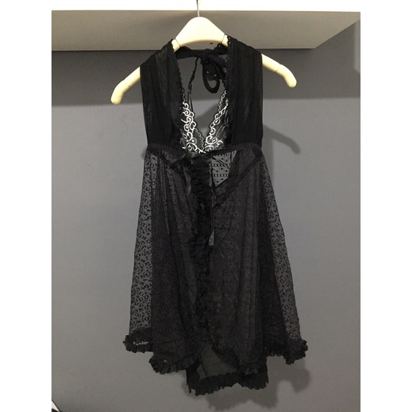 SEXY LINGERIE PAKAIAN DALAM BAJU TIDUR WANITA SEXY SET BLACK HITAM IMPORT BANGKOK