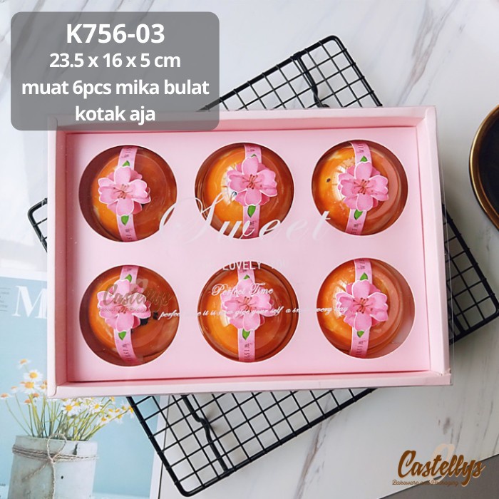 

K756-03 5 PCS Kotak Dus Box Kue Pink Mooncake Pia Kue Kering Bulan Nastar