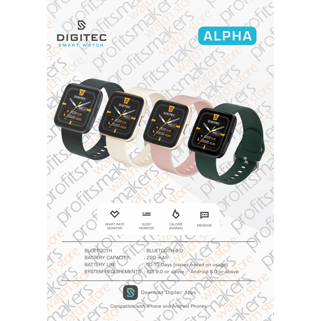 DIGITEC DG SW ALPHA / DG-SW-ALPHA Smart Watch Smartwatch ORIGINAL