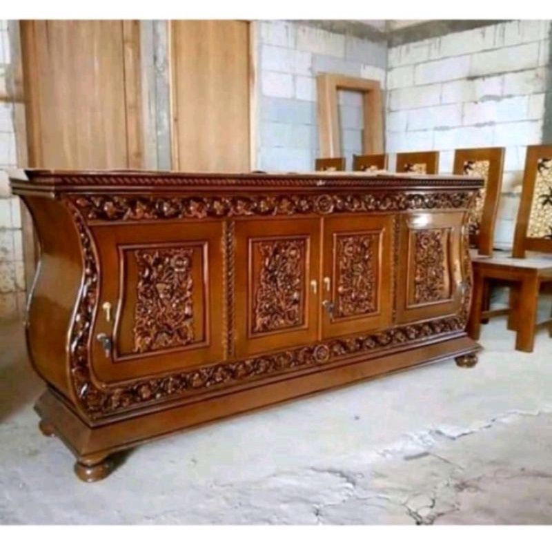 BUFET TV MODEL BIOLA JATI TUA/MEUBEL JEPARA FURNITURE