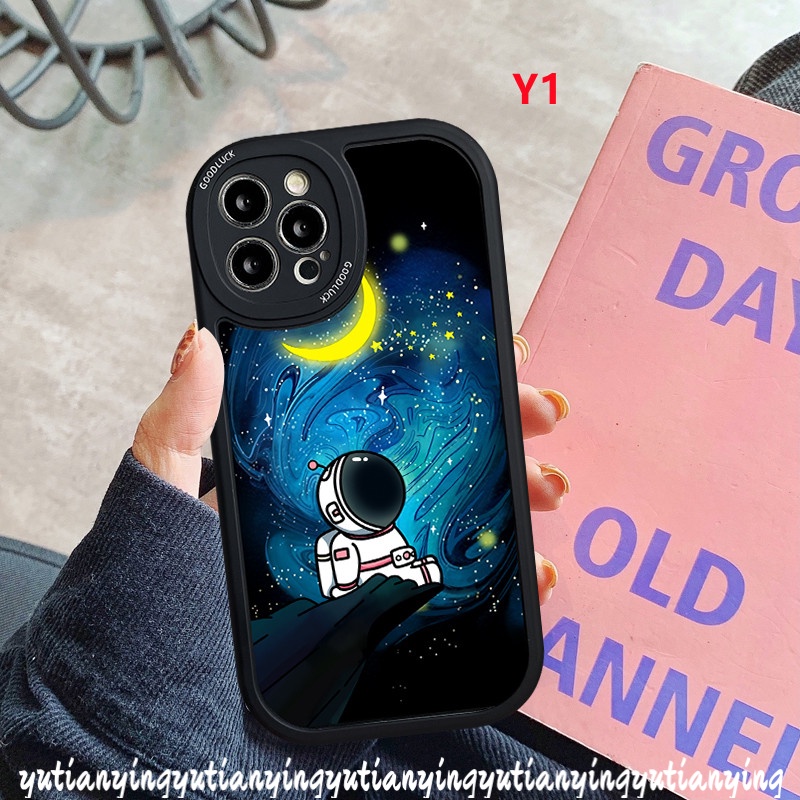 Casing Astronot NASA Bintang Trendy Realme C53 C55 10 Pro Plus C30 C15 C25 C21Y C12 C25Y 8 8i 9i C31 C35 C25s C1 GT C3 C21 C17 C20 8Pro 6i 5i 6 5s 5 6s Kartun Soft TPU Case