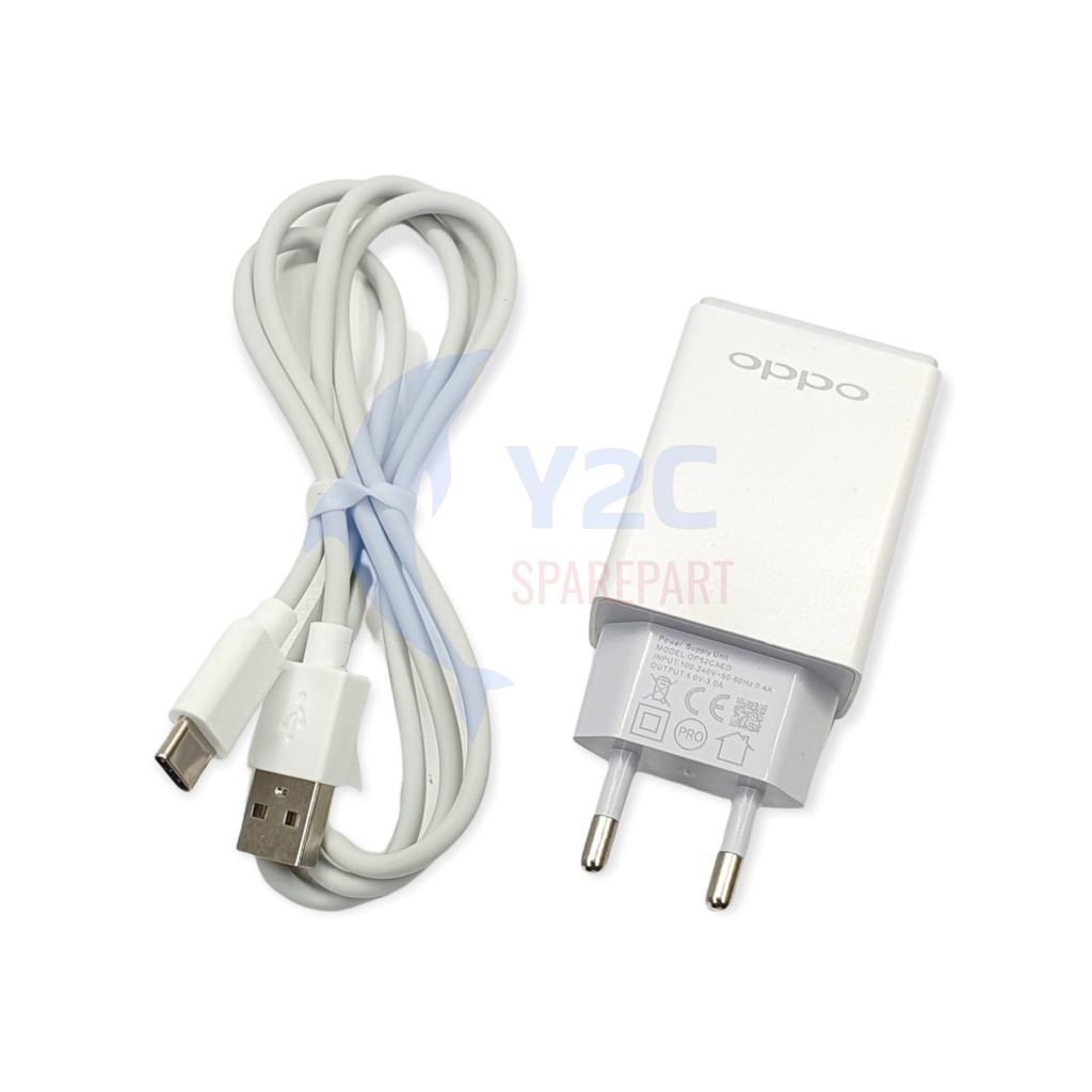 CHARGER OPPO TYPE C VOOC OP52 ORIGINAL OEM / A52 2020 / A53 / A54 / A92 / A93 / A33 2020 / RENO 2 2F RENO 3 RENO 4 4F RENO 5 5F RENO 6 RENO 7