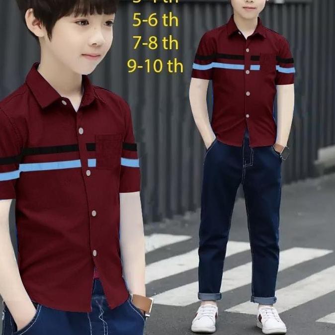 ✮ DVC 3-12 th/ KEMEJA POSH LENGAN PENDEK/ kemeja fashion anak/ kemeja anak pria/ kemeja anak laki la