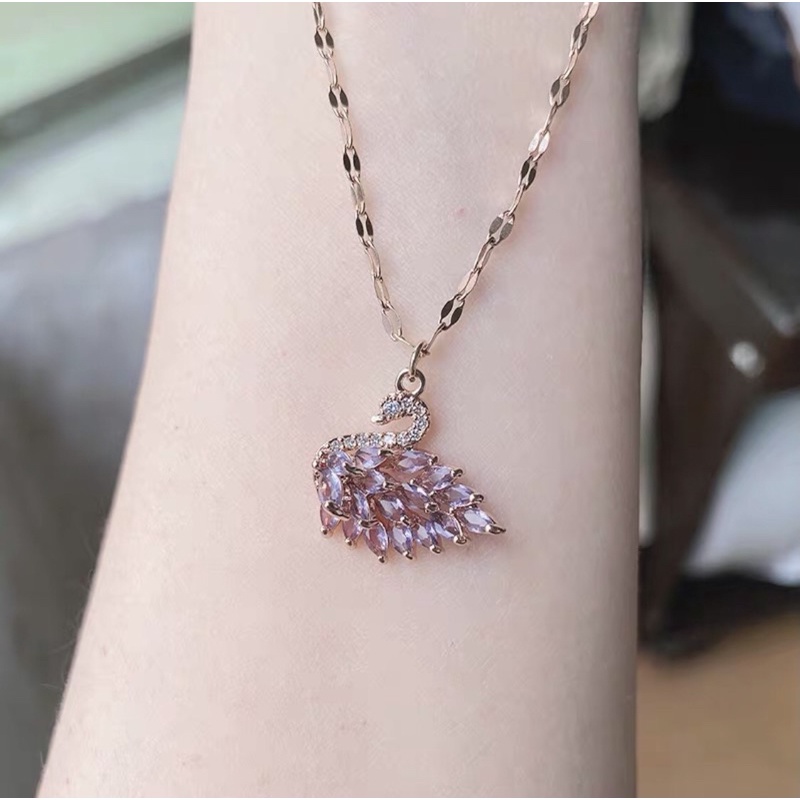 Kalung Titanium Swan Premium Vintage Trending Fashion Style