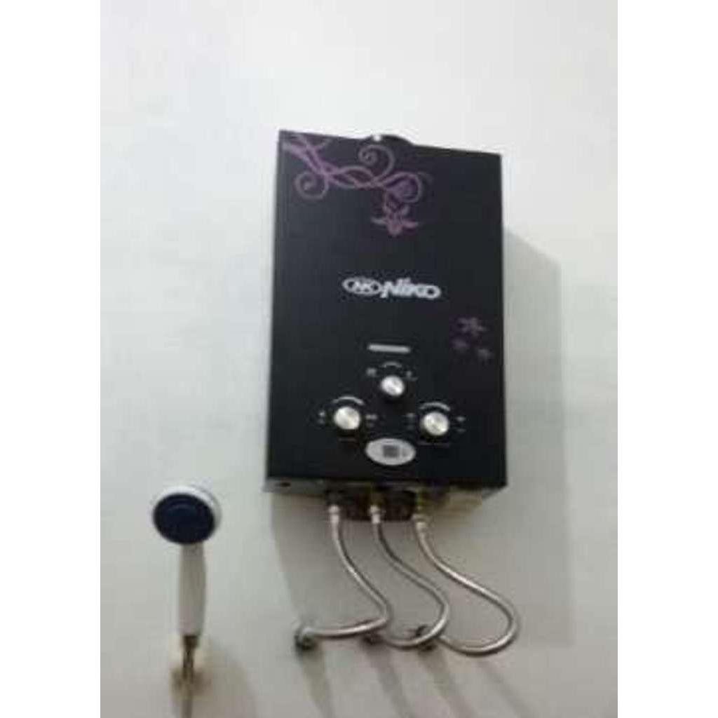 Water Heater Niko Hitam Gas Pemanas Air LED Water Temperature NK 6LDN Murah