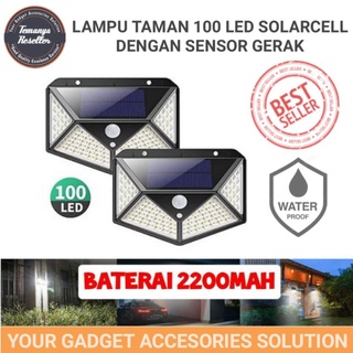 Lampu Taman 100 Led Solar Cell Sensor Gerak Motion / Lampu Taman Outdoor 100 LED Solarcell Tenaga Surya Waterproof Murah Grosir