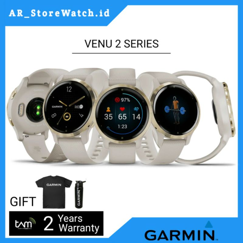 GARMIN Venu 2S / Venu 2 S Light Sand GPS Smartwatch Jam Tangan Garmin Original & Garansi 2 Tahun