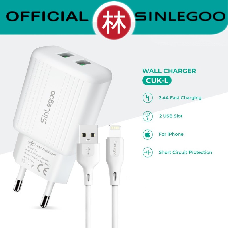 Sinlegoo CUK-L Wall Charger Single Output &amp; Data Cable Lightning