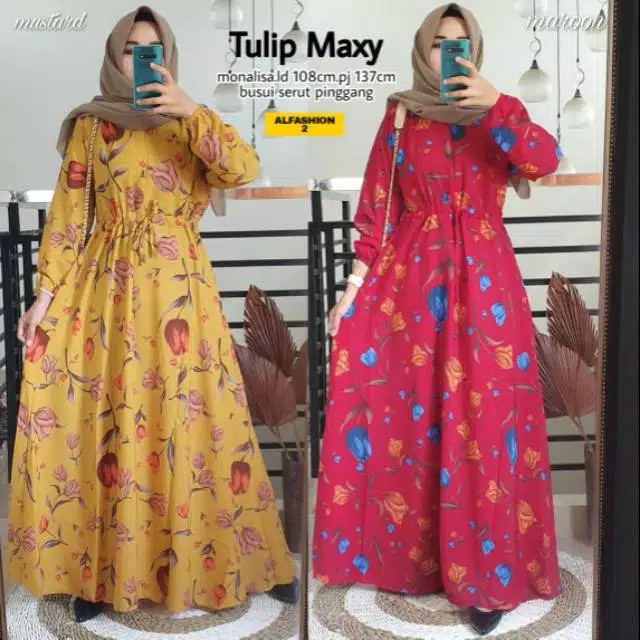 GAMIS BUNGA TULIP // HYGET// JERSEY PREMIUM