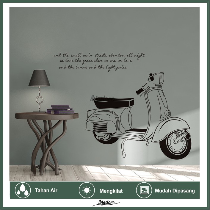 stiker wallpaper dinding hiasan dekorasi rumah kamar anak serbaguna tahan air Classic Vespa