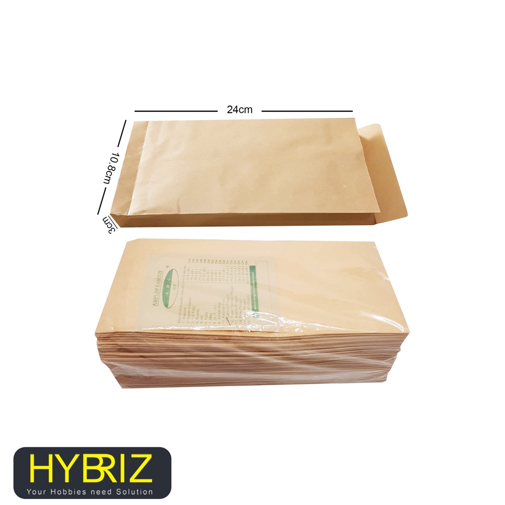 

Amplop Coklat Kabinet Pinggul 11x24cm isi 100lbr amplop uang