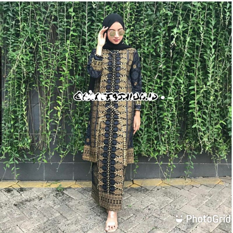 SETELAN TUNIK ANISA ATASAN KURUNG DAN ROK SONGKET BATIK JUPRI BATIK COUPLE RUMAH KEBAYA BANDUNG RUMAH SONGKET BANDUNG SETELAN SONGKET