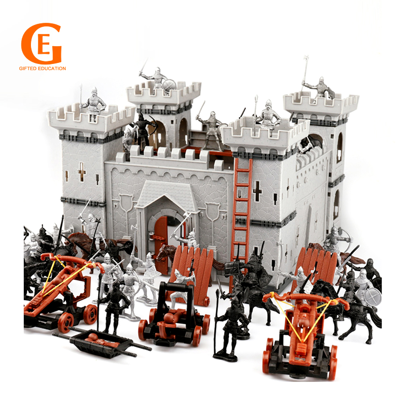 Set Mainan Action Figure Model Istana Tentara UK Medieval Statis Untuk Edukasi Anak