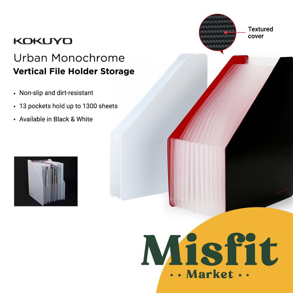 

KOKUYO Urban Monochrome Vertical File Holder Storage A4 BLACK WHITE