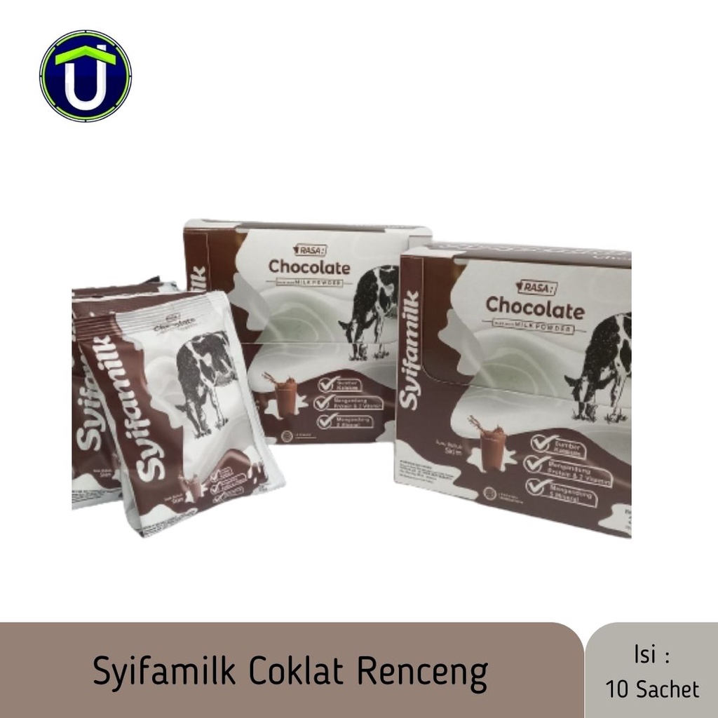 

Syifamilk Susu Sapi Bubuk Gula Jagung Rasa Coklat | Susu Skim | Susu Diet Rendah Lemak | Renceng isi 10pcs 350gr