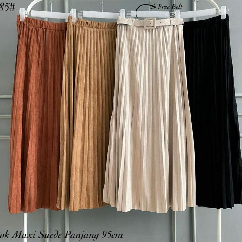 Rok Plisket Suede Premium