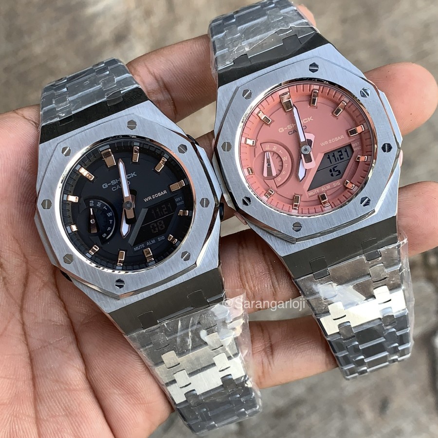 Jam Tangan Gshock Gmas2100 Original Custom AP Silver