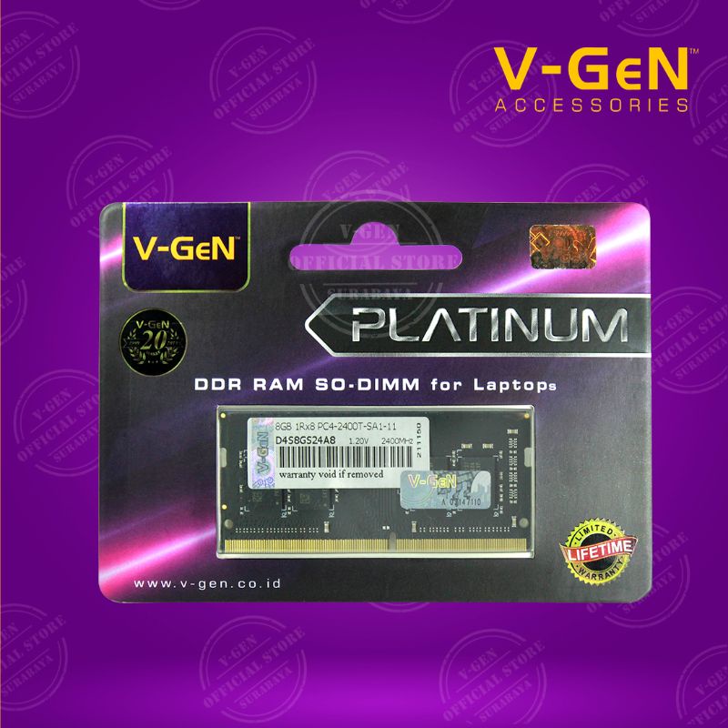 Sodimm DDR4 8G 19200/2400 Mhz platinum vgen