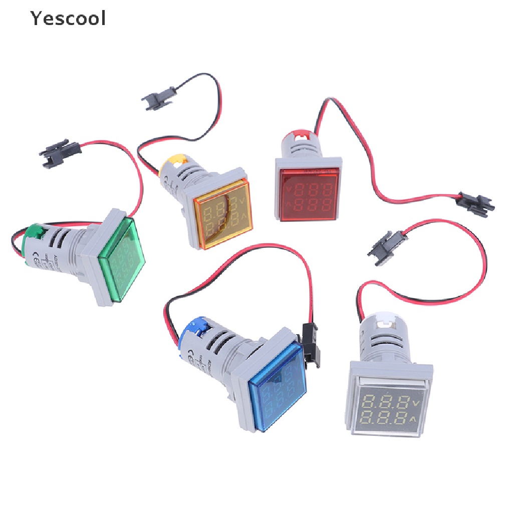 Yescool Voltmeter / Ammeter Digital LED Dual Display AC 60-500V 0-100A