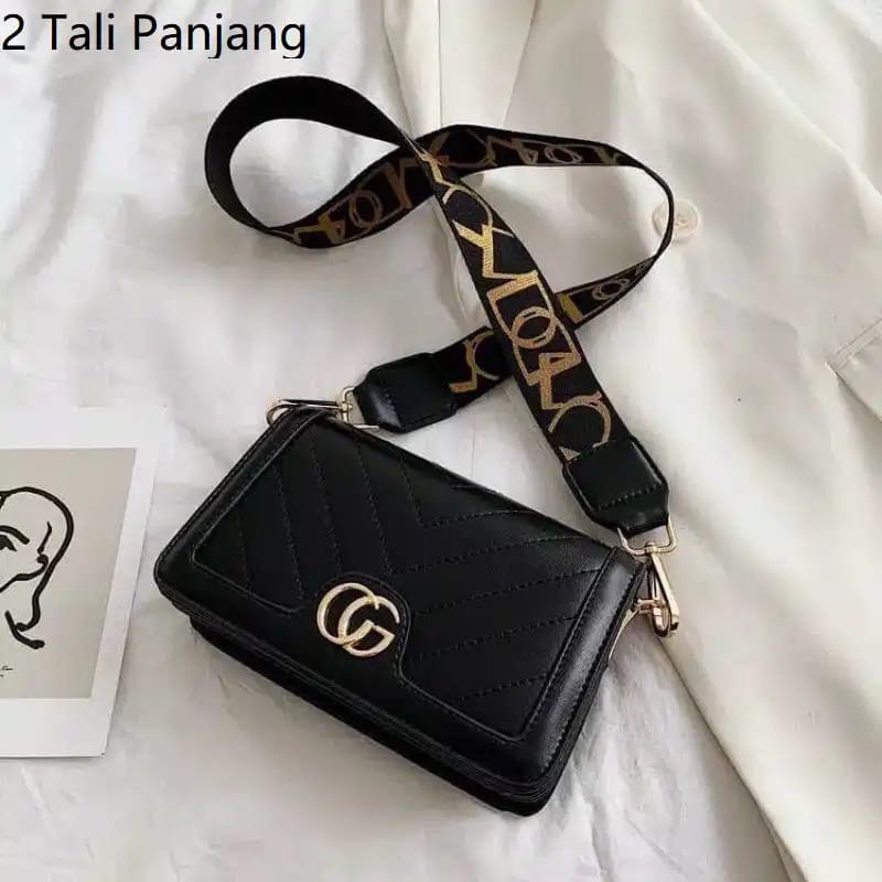 EL 5159 RISCE TAS SELEMPANG TALI MOTIF IMPORT WANITA CEWEK PEREMPUAN JAKARTA BATAM