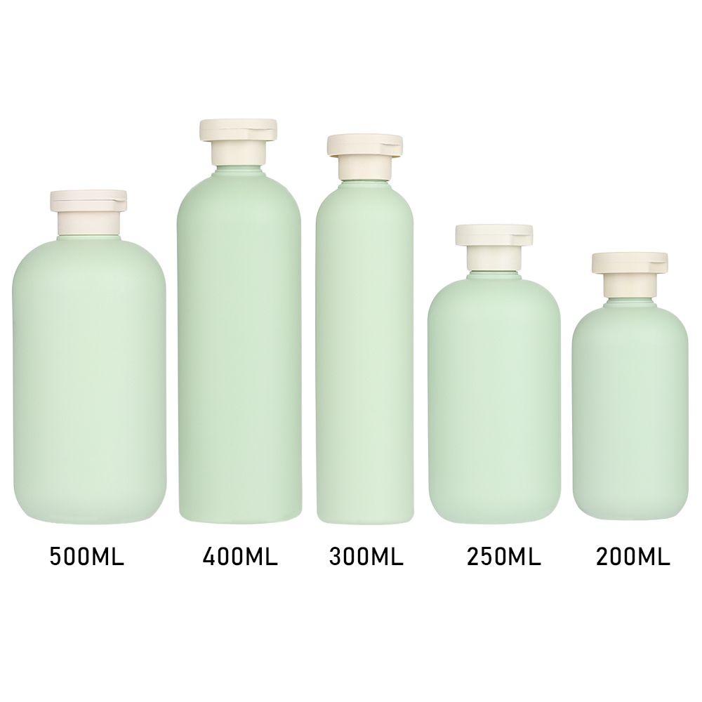 Botol Dispenser Sabun Cair Lotion Sampo Portabel Bentuk Bulat Bahan Plastik Dapat Diisi Ulang Tahan Karat 200ML ~ 500ML