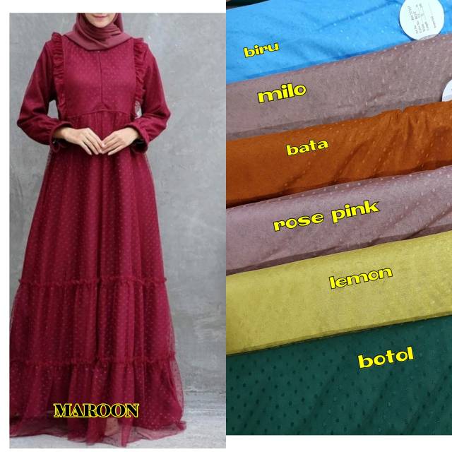 Promo 12.12 Sale Kain tile. Kain tile polkadot. Tille polkadot. Kain tile dot. Tulle polkadot. Bahan