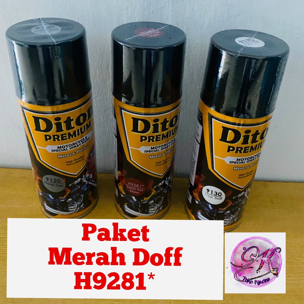 Paket Lengkap Cat Pilox Diton Premium 9281 Stylish Red Matt 400cc Warna Merah Doff Matte Motor (ISI 