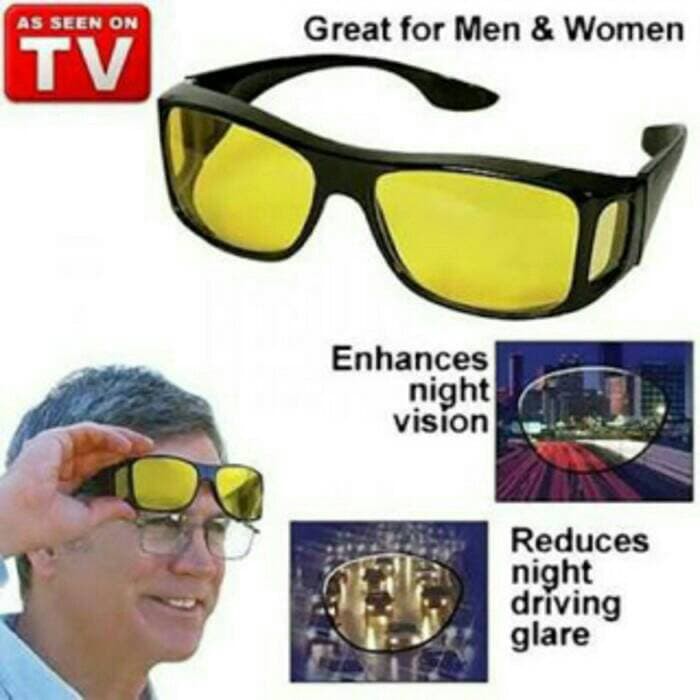  Kacamata  HD Vision  1 Box isi 2 pcs Hitam  dan Kuning 