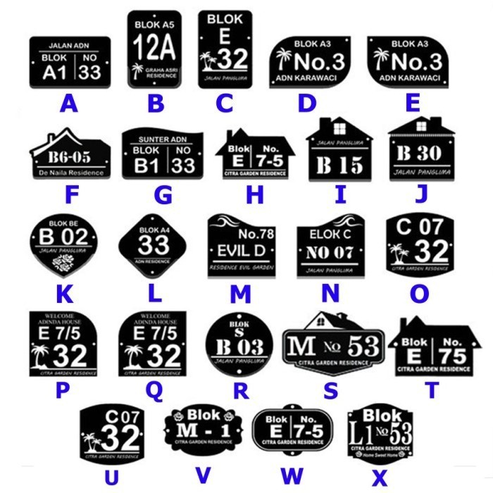 Papan Akrilik ALAMAT nomor rumah TERMURAH EKONOMIS ADN.in