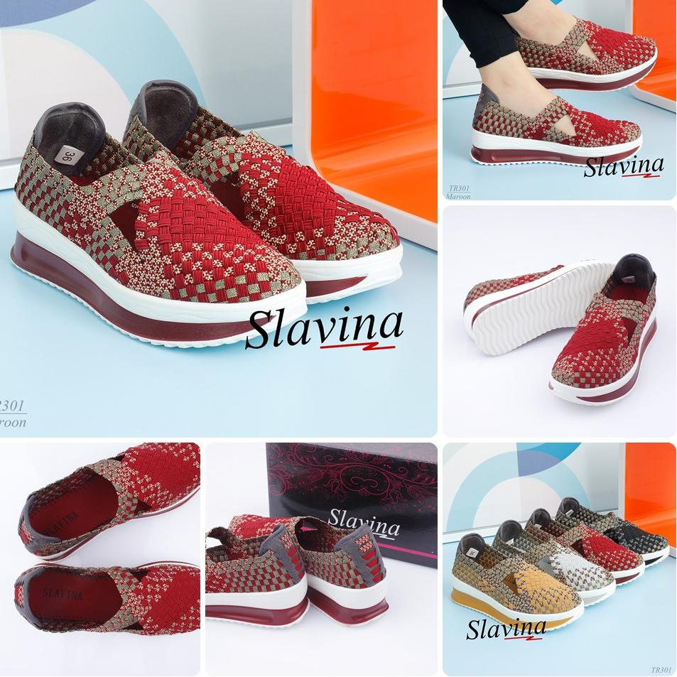 Sepatu Wanita Slavina Wedges Rajut TR301 5R7
