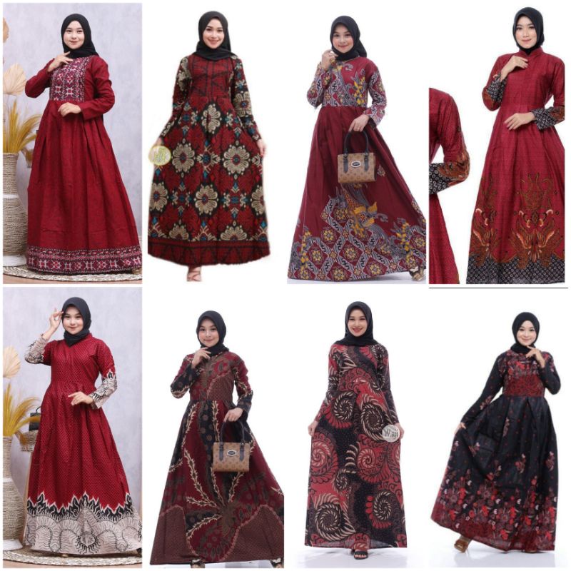 GAMIS BATIK WARNA MERAH MAROON