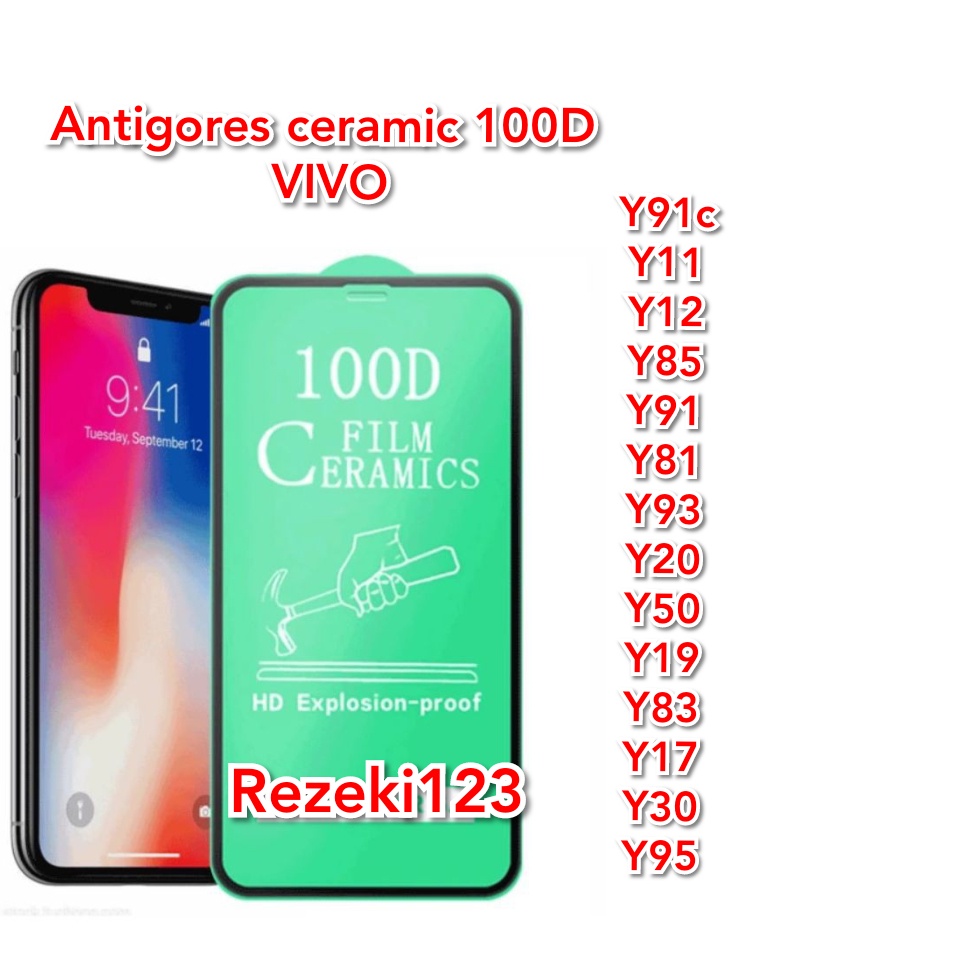 Vivo A5/A9/A3s/A1k/A7/A5s/A12/A31/A71/A53/A33/A52/A72/A92/A92s AntiGores Ceramic 100D