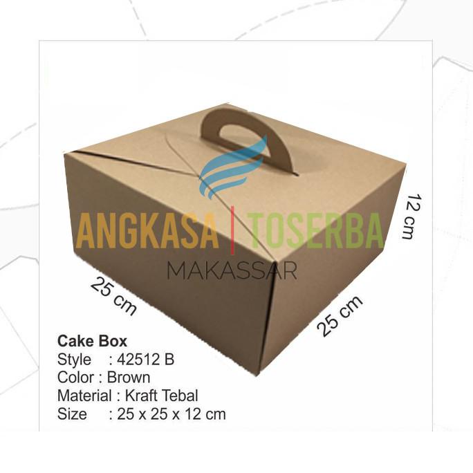 

Favorit] Dus Kue Cakebox 25X25X12Cm Brown Gable Food Packaging Gift Box