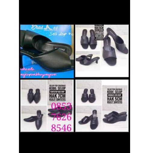 sandal selop hitam polos Bhayangkari