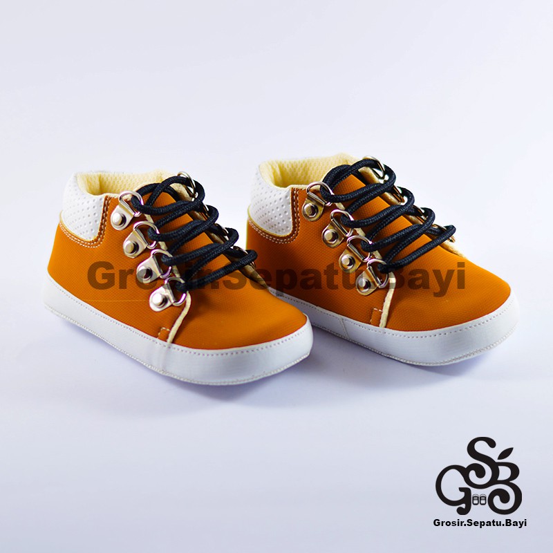 sepatu bayi baby shoes prewalker laki laki umur 2 sampai 14 bulan model edgy tali warna Tan